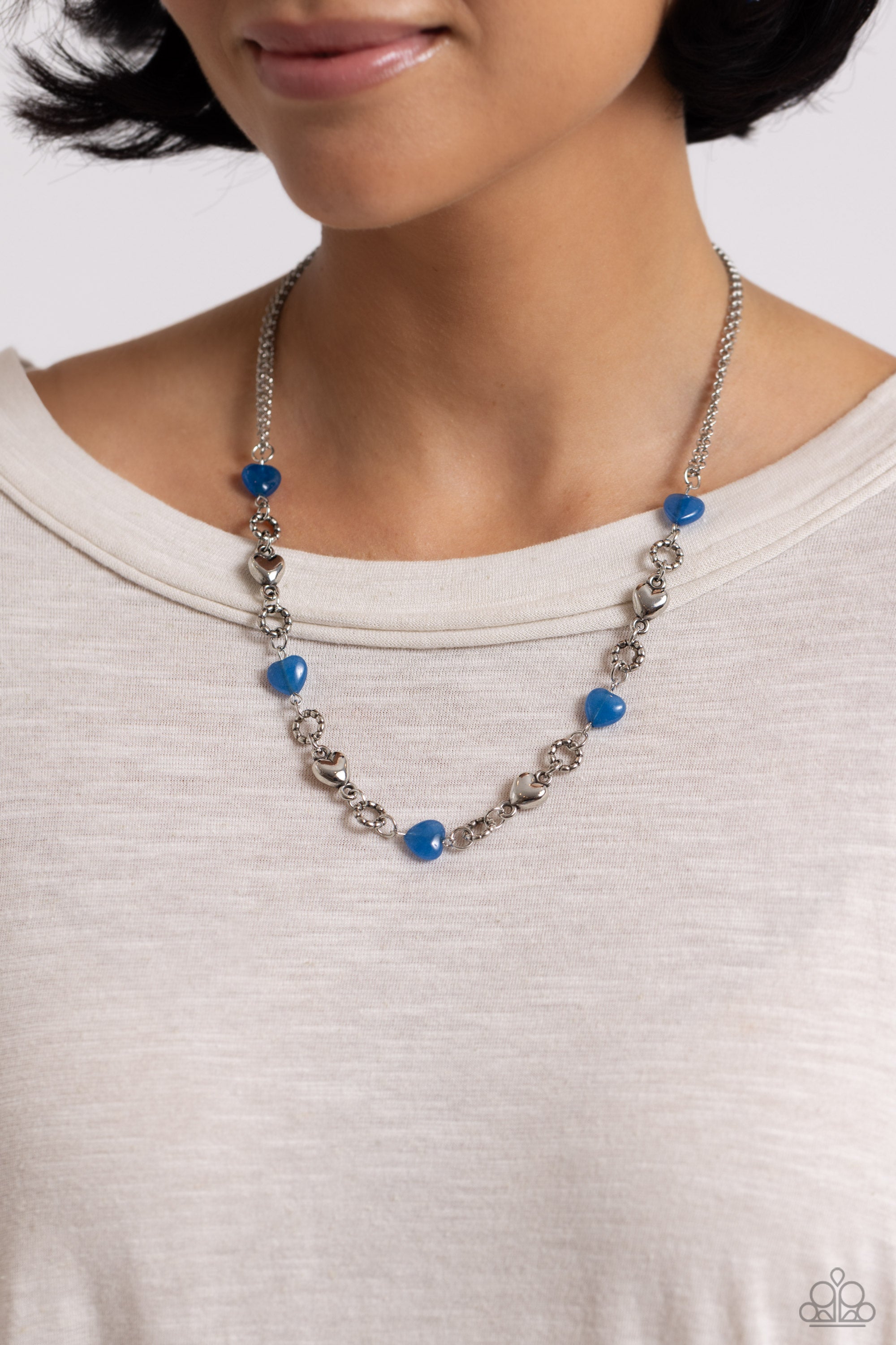 Paparazzi blue sale heart necklace