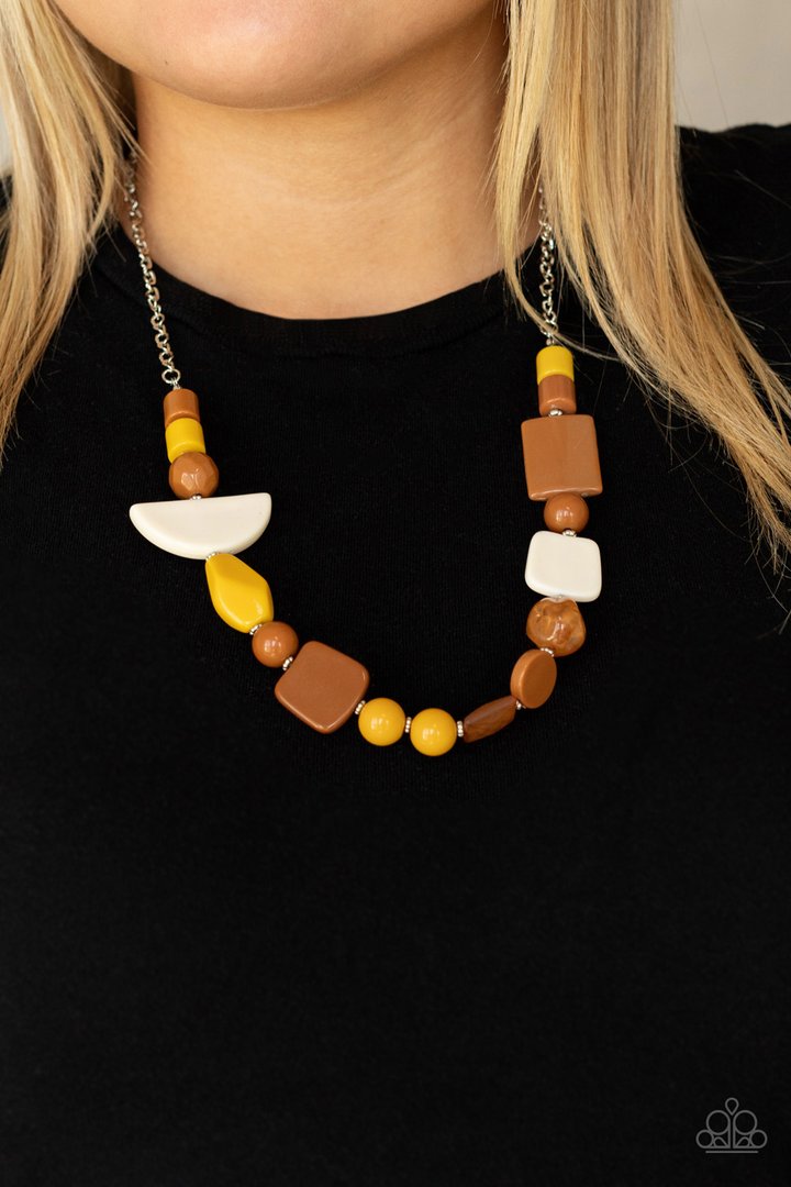 Brown wood necklace deals paparazzi