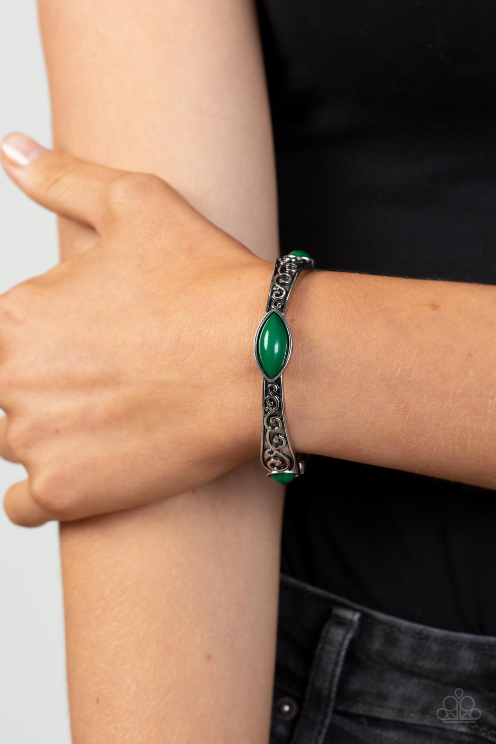 Veranda Variety - Green and Silver Bracelet - Paparazzi Accessories