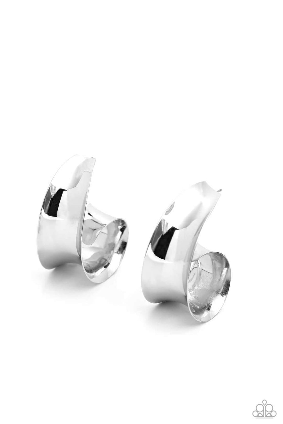 Curly Cadence - Silver Hoop Earrings - Paparazzi Accessories ...