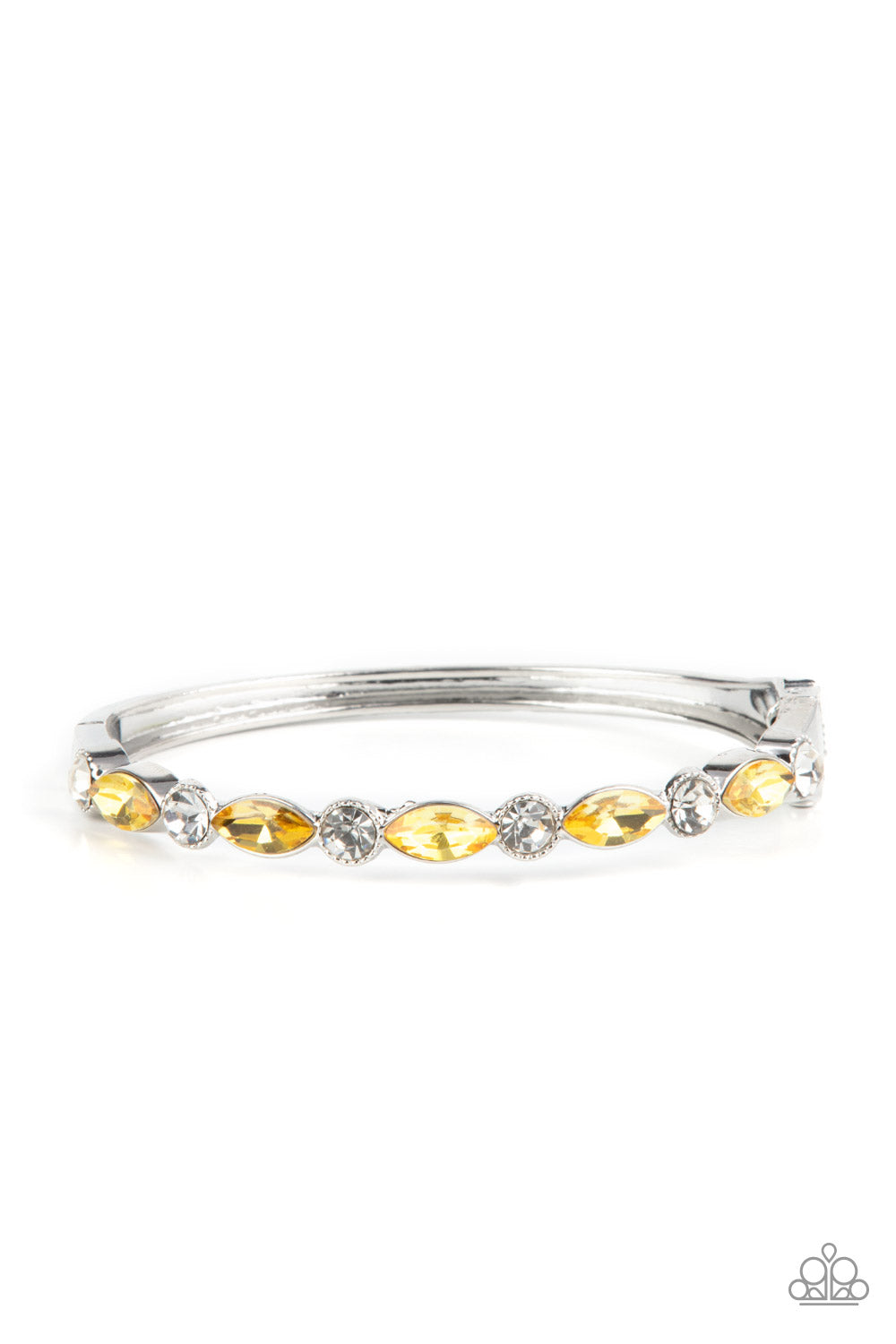 Petitely Powerhouse - Yellow and Silver Bracelet - Paparazzi Accessories Bejeweled Accessories By Kristie