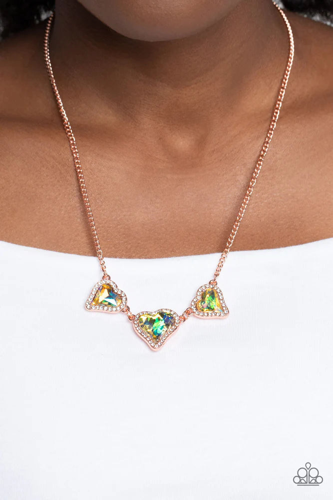 Copper heart necklace on sale paparazzi