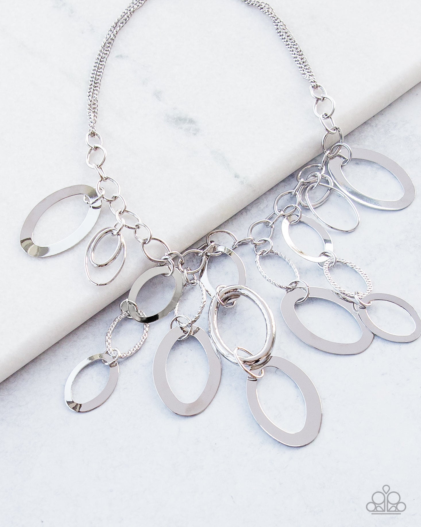 A Silver Spell - Silver Fashion Necklace - Paparazzi Accessories