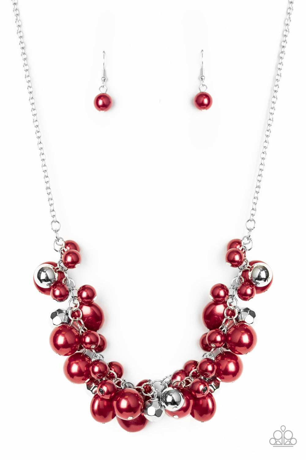 Paparazzi red pearl deals necklace