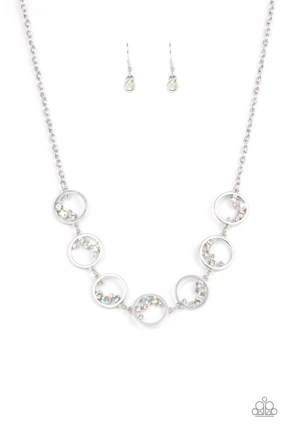 Blissfully Bubbly Iridescent Silver Necklace Paparazzi