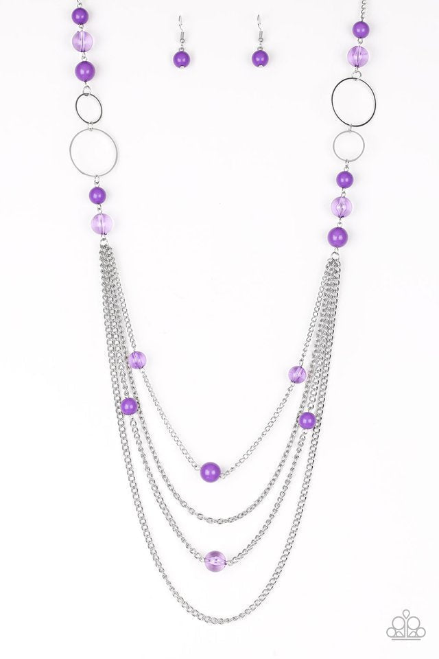Necklace - Location, Location, Location! - Purple | Purple necklace, Silver  bead necklace, Purple pearl