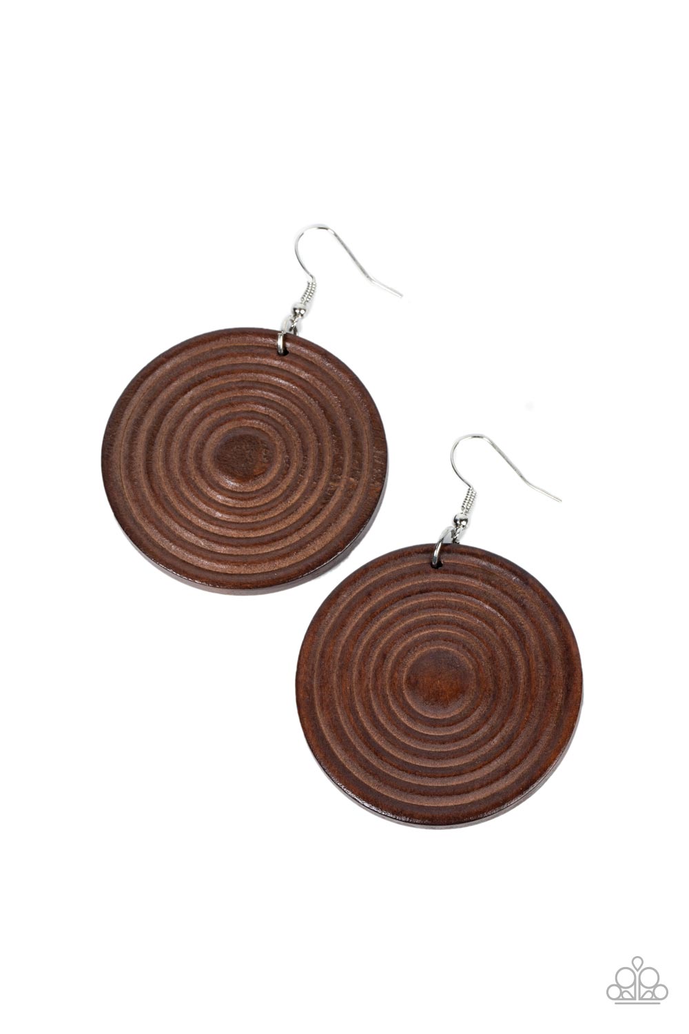 Brown wooden store earrings