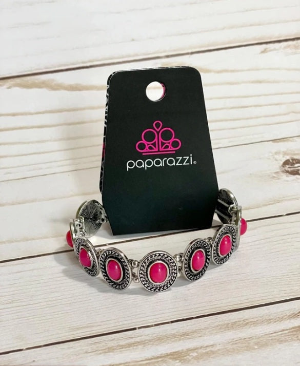 Paparazzi Charming Crush  Pink Heart Bracelet  A Finishing Touch Jewelry