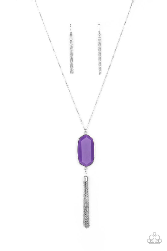 Crystal charm store purple necklace paparazzi