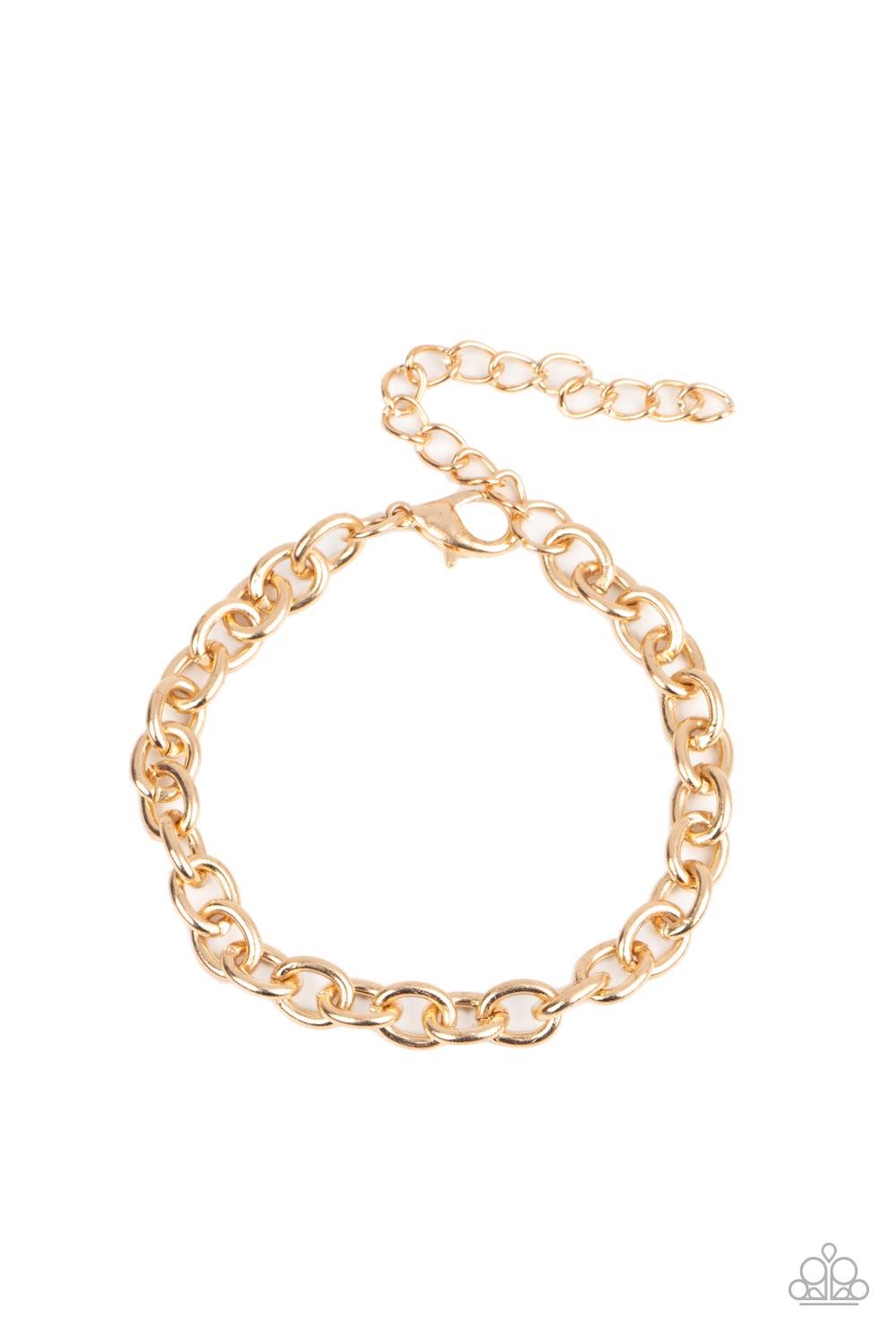 Intrepid Method - Men's Gold Chain Bracelet - Paparazzi Accessories - A classic strand of gold oval links interlock around the wrist for a gritty inspiration. Features an adjustable clasp closure. Sold as one individual bracelet.