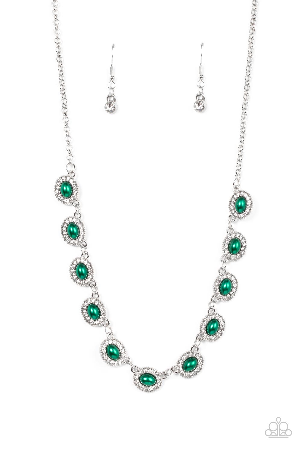 Paparazzi green pearl deals necklace