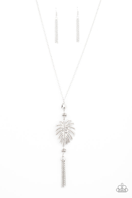 Paparazzi silver leaf on sale necklace