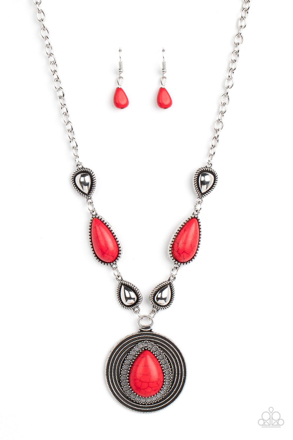 Red crackle stone 2024 necklace paparazzi